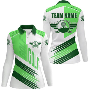 Green and white golf clubs Women golf polo shirts custom team golf shirts, golf attire for ladies NQS8683