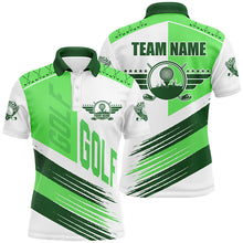 Load image into Gallery viewer, Green and white golf clubs Mens golf polo shirts custom team golf shirts, golf attire for men NQS8683