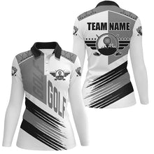 Load image into Gallery viewer, Black and white golf clubs Women golf polo shirts custom team golf shirts, golf attire for ladies NQS8684