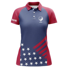 Load image into Gallery viewer, Red, white and blue American flag Women golf polo shirts custom patriotic team ladies golf tops NQS7819