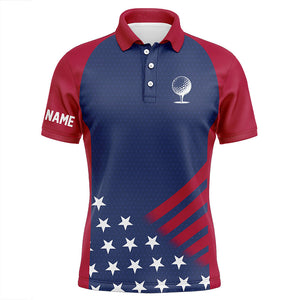 Red, white and blue American flag Mens golf polo shirts custom patriotic team golf tops for men NQS7819