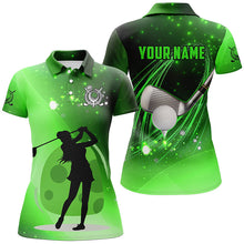 Load image into Gallery viewer, Green light golf ball clubs Women polo shirt custom golf outfits for women, personalized golf gifts NQS8040