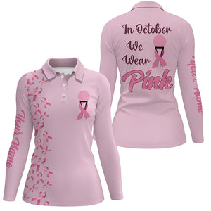 Women golf polo shirts custom pink ribbon breast cancer awareness golf shirt for women ladies golf tee NQS6138