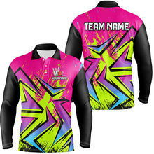 Load image into Gallery viewer, Colorful Bowling Polo, Quarter Zip Shirts For Men Custom Bowling Team Jersey, Gift For Bowlers NQS8921