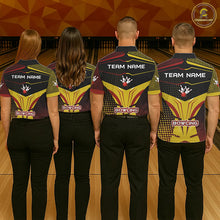 Load image into Gallery viewer, Yellow and Red pattern Bowling shirts For Women Custom Team Bowling Jerseys, Gift For Bowler NQS11243