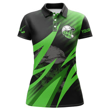 Load image into Gallery viewer, Black and green golf skull Womens golf polos shirt custom golf outfits ladies, cool golf gifts NQS7463