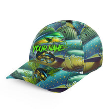 Load image into Gallery viewer, Mahi mahi fishing scale Custom fishing hat Unisex Dorado Fishing Baseball Angler hat cap NQS7621