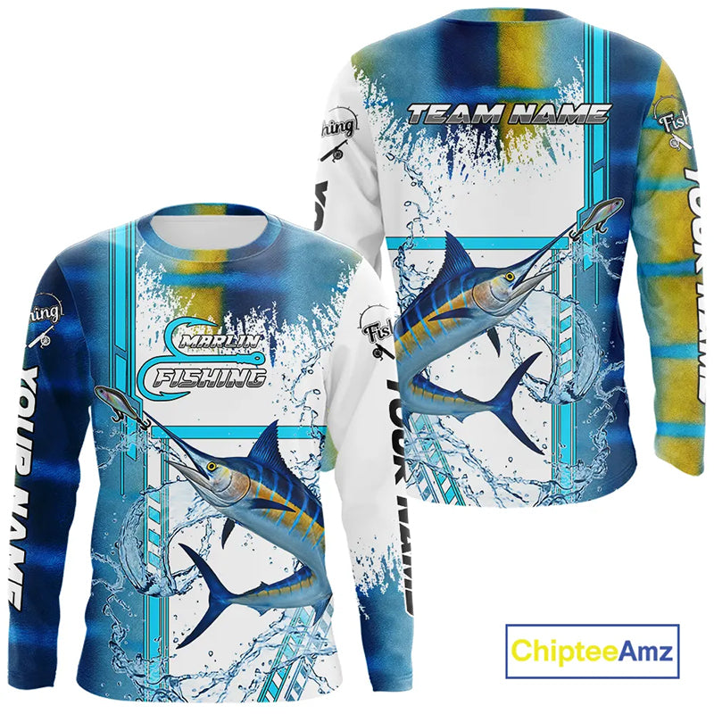 Blue Marlin fishing scales custom Marlin fishing team jerseys, Marlin offshore fishing apparel NQS10870