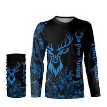 Load image into Gallery viewer, Deer Hunting Blue Camo Customize Name 3D All Over Printed Shirts Personalized Hunting gift NQS2627