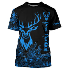 Load image into Gallery viewer, Deer Hunting Blue Camo Customize Name 3D All Over Printed Shirts Personalized Hunting gift NQS2627