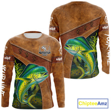 Load image into Gallery viewer, Mahi Mahi fishing UV protection custom name fishing shirts, performance shirts for men, women, kid NQS11459