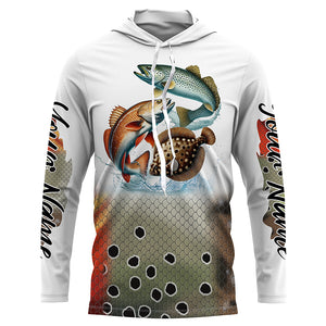 Texas inshore slam Fishing Redfish, speckled trout, flounder fishing scales Custom fishing jerseys NQS2950