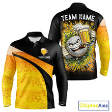 Load image into Gallery viewer, Custom Yellow Funny Beer Golf Polo Shirts For Men, golf outfits for men, Personalized golf gifts NQS11647