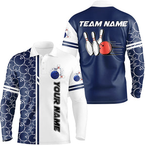 Mens polo bowling shirts Custom white and blue camo vintage bowling shirts, men bowling jerseys NQS7467