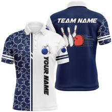 Load image into Gallery viewer, Mens polo bowling shirts Custom white and blue camo vintage bowling shirts, men bowling jerseys NQS7467