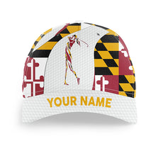 Load image into Gallery viewer, Girls golf hat for women custom name Maryland flag patriot baseball women&#39;s golf cap NQS7468