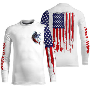 American flag Sailfish fishing personalized patriotic UV Protection Sailfish Fishing Shirts for men NQS5742