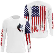 Load image into Gallery viewer, American flag Sailfish fishing personalized patriotic UV Protection Sailfish Fishing Shirts for men NQS5742