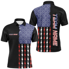 Load image into Gallery viewer, Vintage Retro American Flag Bowling Polo, Quarter-Zip Shirt For Men Custom Bowling Team Jerseys NQS8469