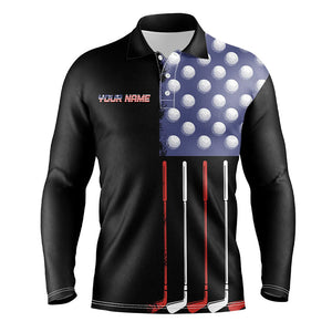 Black American Flag Mens Golf Polo Shirts custom patriotic golf shirts, best team golf shirts NQS8470