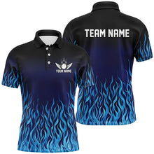 Load image into Gallery viewer, Blue Flame Fire Bowling Shirts For Men Custom Bowling Team League Jerseys, Bowling Outfits NQS8724