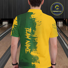 Load image into Gallery viewer, Yellow and Green Bowling Polo, Quarter Zip shirts for Men Custom Bowling Team Jerseys NQS10881