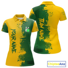Load image into Gallery viewer, Yellow and Green Bowling Polo, Quarter Zip shirts for Women Custom Bowling Team Jerseys NQS10881