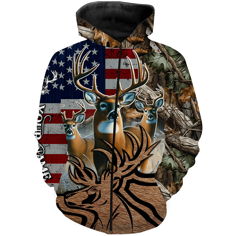 American Deer hunting camouflage shirt Customize Name 3D All Over Printed Shirts NQS1156