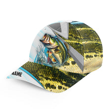 Load image into Gallery viewer, Largemouth Bass fishing Green scales Custom Bass fishing hat cap for fisherman NQS9182