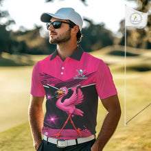 Load image into Gallery viewer, Funny Pink Flamingo Golf Polo Shirts For Men Custom Flamingo Team mens golf tops, funny golf gifts NQS11656