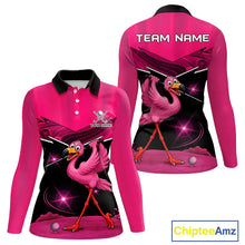 Load image into Gallery viewer, Funny Pink Flamingo Golf Polo Shirts For Women Custom Flamingo Team ladies golf tops, funny golf gift NQS11656