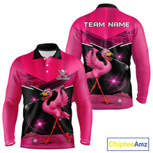 Load image into Gallery viewer, Funny Pink Flamingo Golf Polo Shirts For Men Custom Flamingo Team mens golf tops, funny golf gifts NQS11656