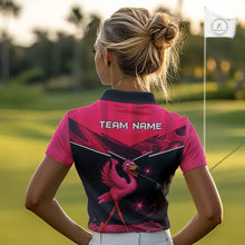Load image into Gallery viewer, Funny Pink Flamingo Golf Polo Shirts For Women Custom Flamingo Team ladies golf tops, funny golf gift NQS11656