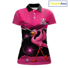 Load image into Gallery viewer, Funny Pink Flamingo Golf Polo Shirts For Women Custom Flamingo Team ladies golf tops, funny golf gift NQS11656