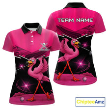 Load image into Gallery viewer, Funny Pink Flamingo Golf Polo Shirts For Women Custom Flamingo Team ladies golf tops, funny golf gift NQS11656