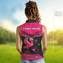 Load image into Gallery viewer, Funny Pink Flamingo Sleeveless Golf Shirt Custom Flamingo Team ladies golf tops, funny golf gifts NQS11656