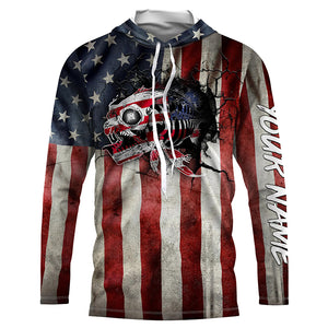 American flag patriotic fish reaper skeleton custom UV protection Fishing apparel NQS1445