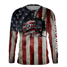 Load image into Gallery viewer, American flag patriotic fish reaper skeleton custom UV protection Fishing apparel NQS1445