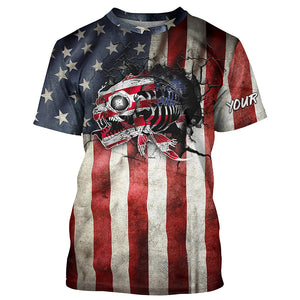 American flag patriotic fish reaper skeleton custom UV protection Fishing apparel NQS1445