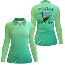 Load image into Gallery viewer, Green gradient Womens golf polo shirt custom name this girl knows how to par tee, golf gifts for girl NQS5472