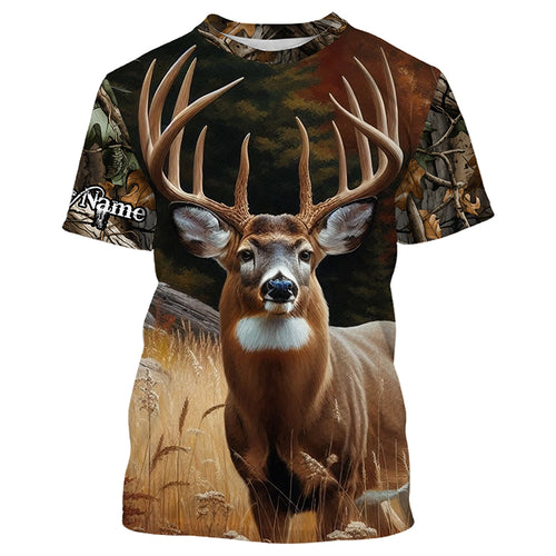 Deer Hunting Camo Customize Name 3D All Over Printed Shirts Personalized gift For Adult And Kid NQS720