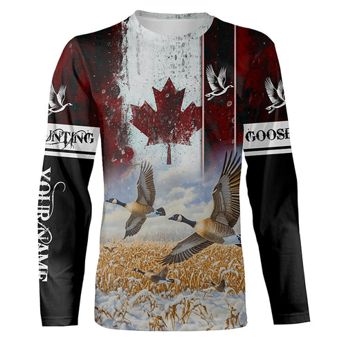 Canada flag Goose hunting Customize 3D All Over Printed Shirts Personalized Waterfowl Hunting gifts NQS851