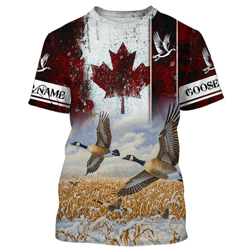 Canada flag Goose hunting Customize 3D All Over Printed Shirts Personalized Waterfowl Hunting gifts NQS851