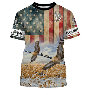 American Goose hunting Customize Name 3D All Over Printed Shirts Personalized Hunting gifts NQS852