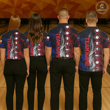 Load image into Gallery viewer, Red, White &amp; Blue Smoke Texas Flag Patriotic Team Bowling Shirt For Men Custom It's in my DNA Shirts NQS11265
