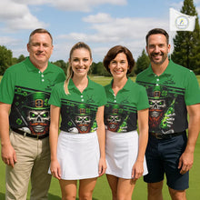 Load image into Gallery viewer, Green St Patrick Skull Golf and Beer Polo Golf shirts for Men Custom Team Mens Golf attire NQS11475