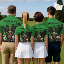 Load image into Gallery viewer, Green St Patrick Skull Golf and Beer Polo Golf shirts for Men Custom Team Mens Golf attire NQS11475
