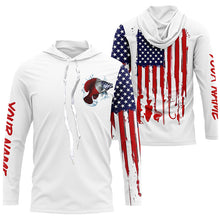 Load image into Gallery viewer, American flag Crappie fishing personalized patriotic UV Protection Fishing Shirts for mens, women, kid NQS5485