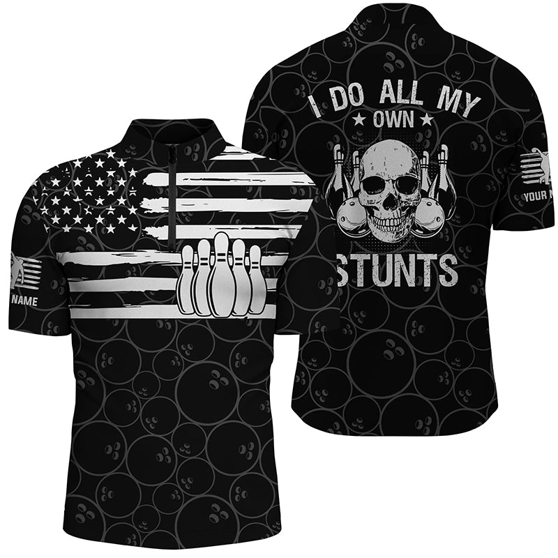Custom bowling shirt for men – personalized team jersey front view