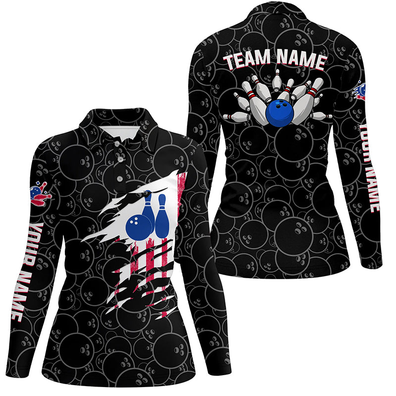 personalized bowling shirt for women – custom name design side view